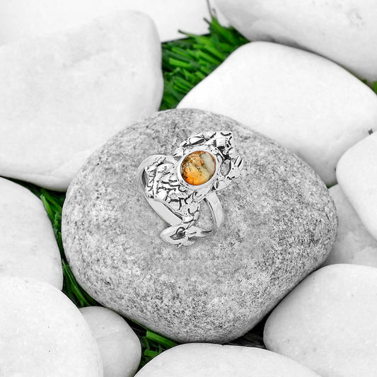 Frog Natural Spiny Oyster Turquoise Ring size-7 R-1113 SDR172829