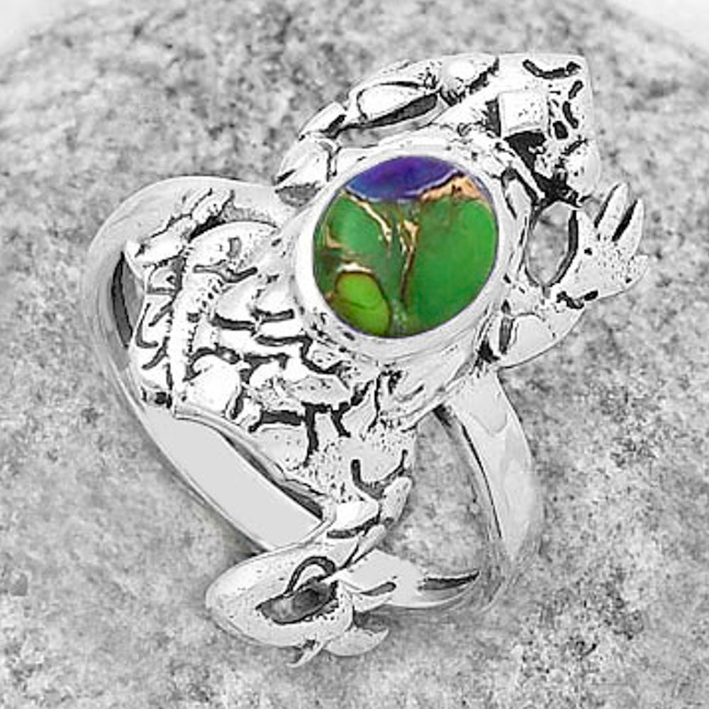 Frog - Multi Copper Turquoise Ring size-8.5 R-1113 SDR172859