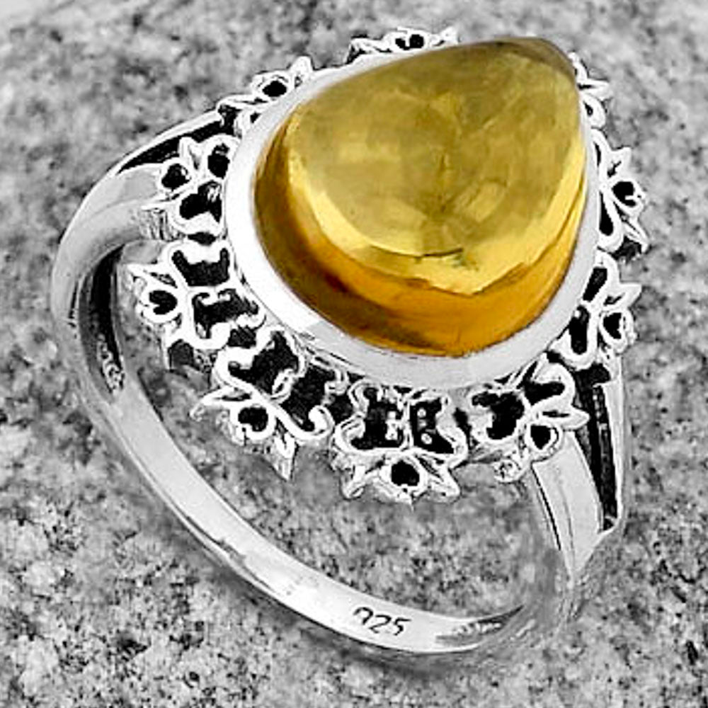 Artisan - Natural Citrine Cab Ring size-7.5 R-1114 SDR172960