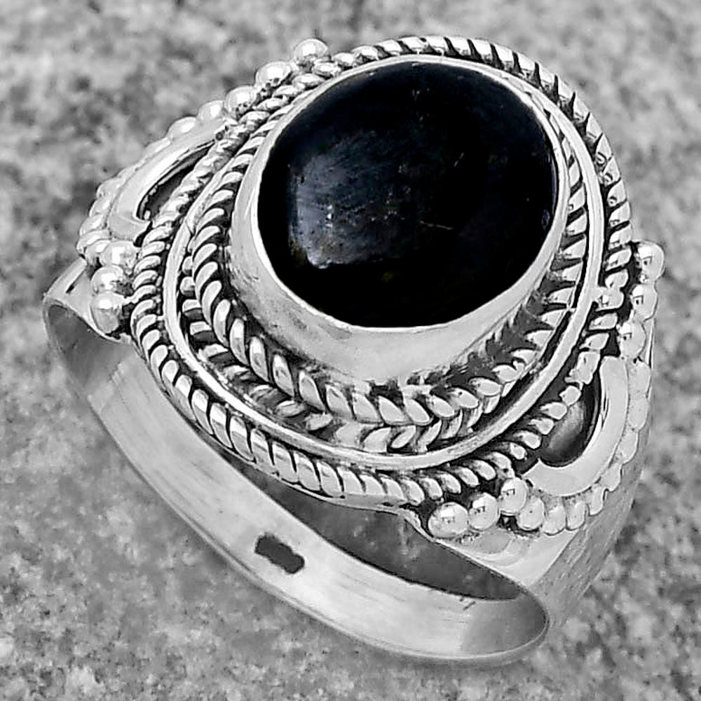 Natural Nuummite Ring size-8.5 R-1570 SDR173388
