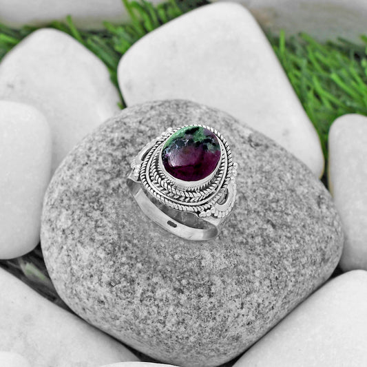 Natural Ruby-Zoisite - Africa Ring size-8.5 R-1570 SDR173393