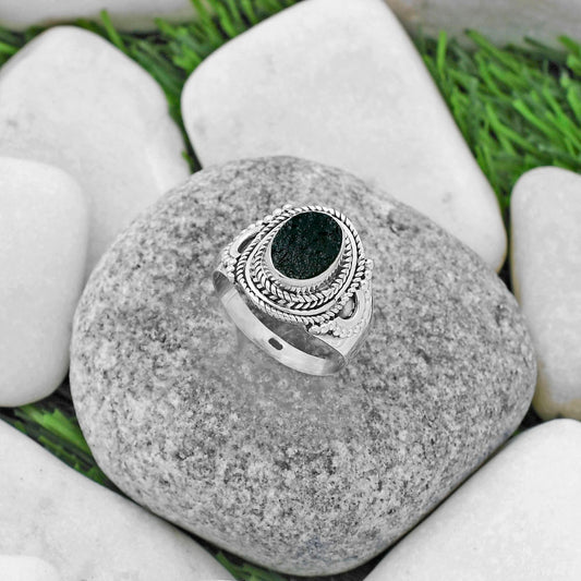 Natural Tektite Rough - Greek Ring size-8.5 R-1570 SDR173408