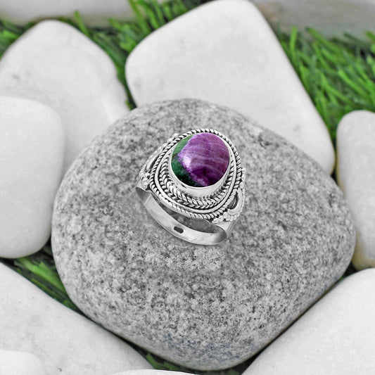 Natural Ruby-Zoisite - Africa Ring size-8 R-1570 SDR173411