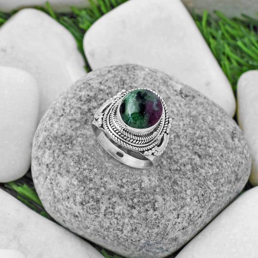 Natural Ruby-Zoisite - Africa Ring size-7.5 R-1570 SDR173412