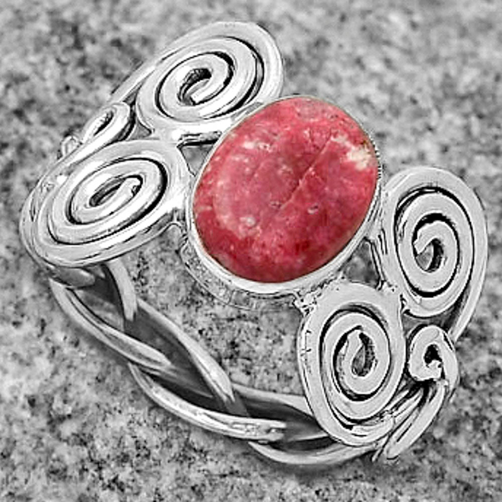 Spiral - Pink Thulite - Norway Ring size-8.5 R-1658 SDR173645