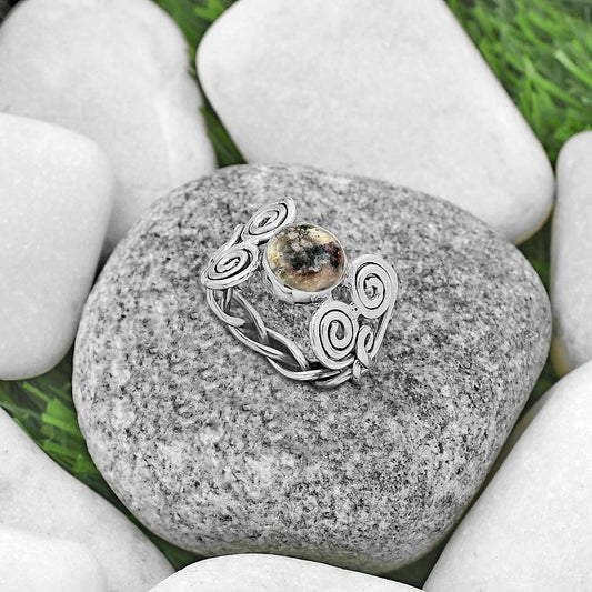 Spiral - Indian Blanket Jasper Ring size-8.5 R-1658 SDR173669