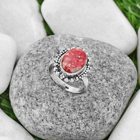 Natural Pink Thulite - Norway Ring size-7.5 R-1124 SDR173691