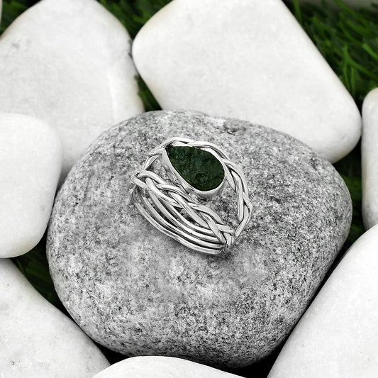 Natural Tektite Rough - Greek Ring size-9 R-1134 SDR173805