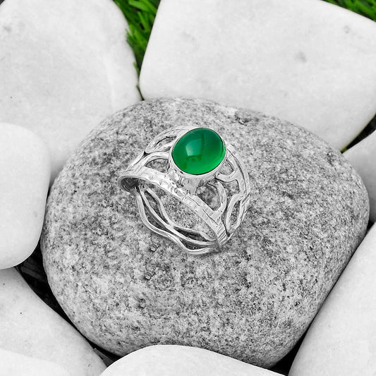 Natural Green Onyx Ring size-7 R-1133 SDR174036