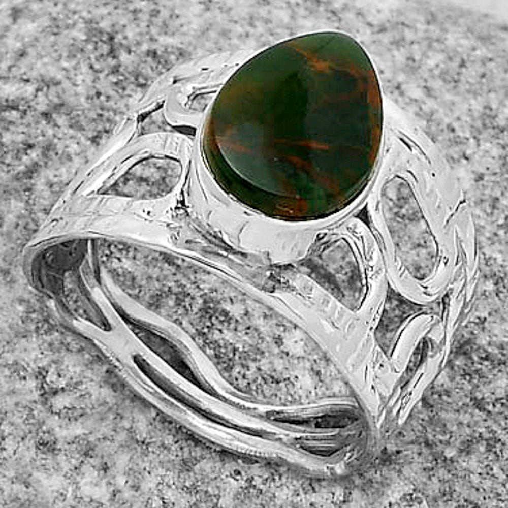 Natural Turkish Rainforest Chrysocolla Ring size-7 R-1133 SDR174049