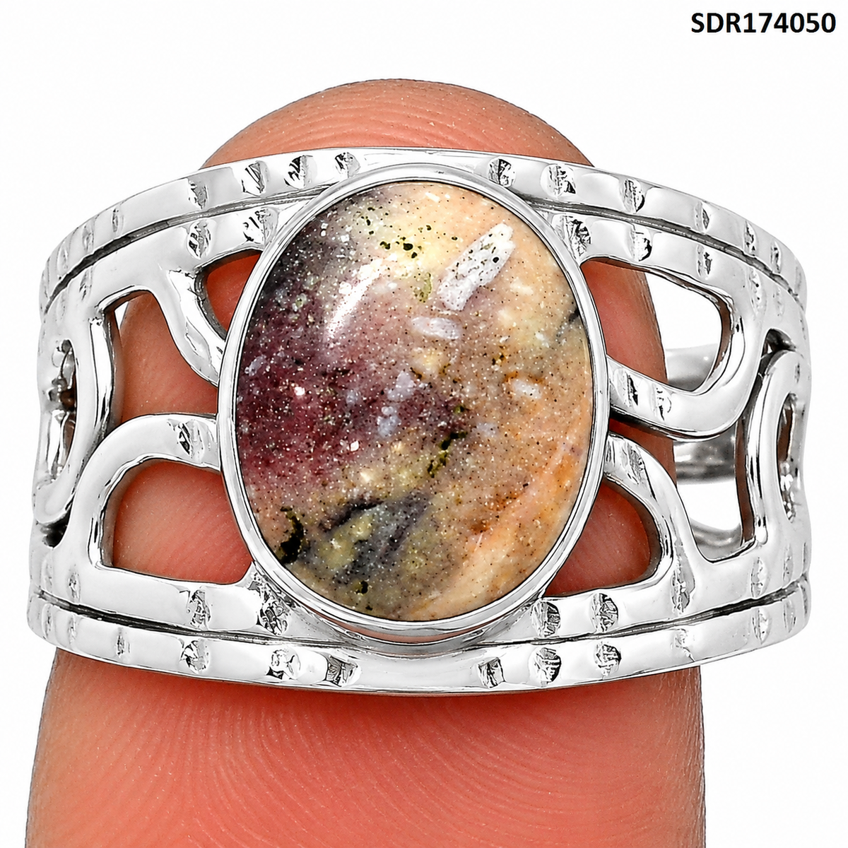 Natural Indian Blanket Jasper Ring size-7.5 R-1133 SDR174050
