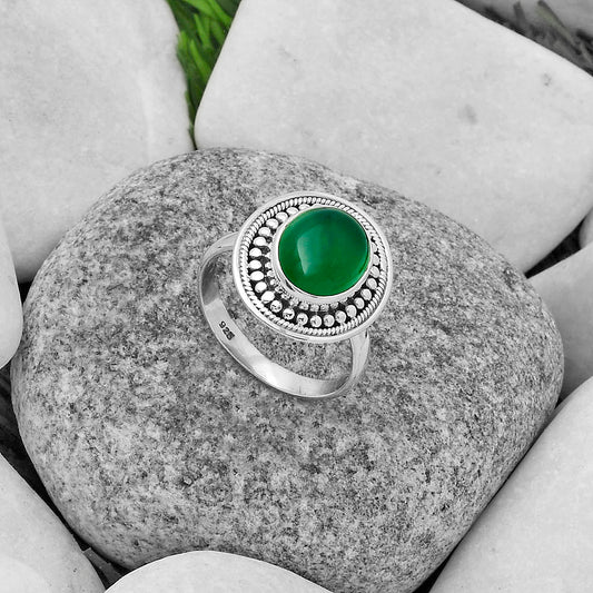 Natural Green Onyx Ring size-7 R-1469 SDR174081