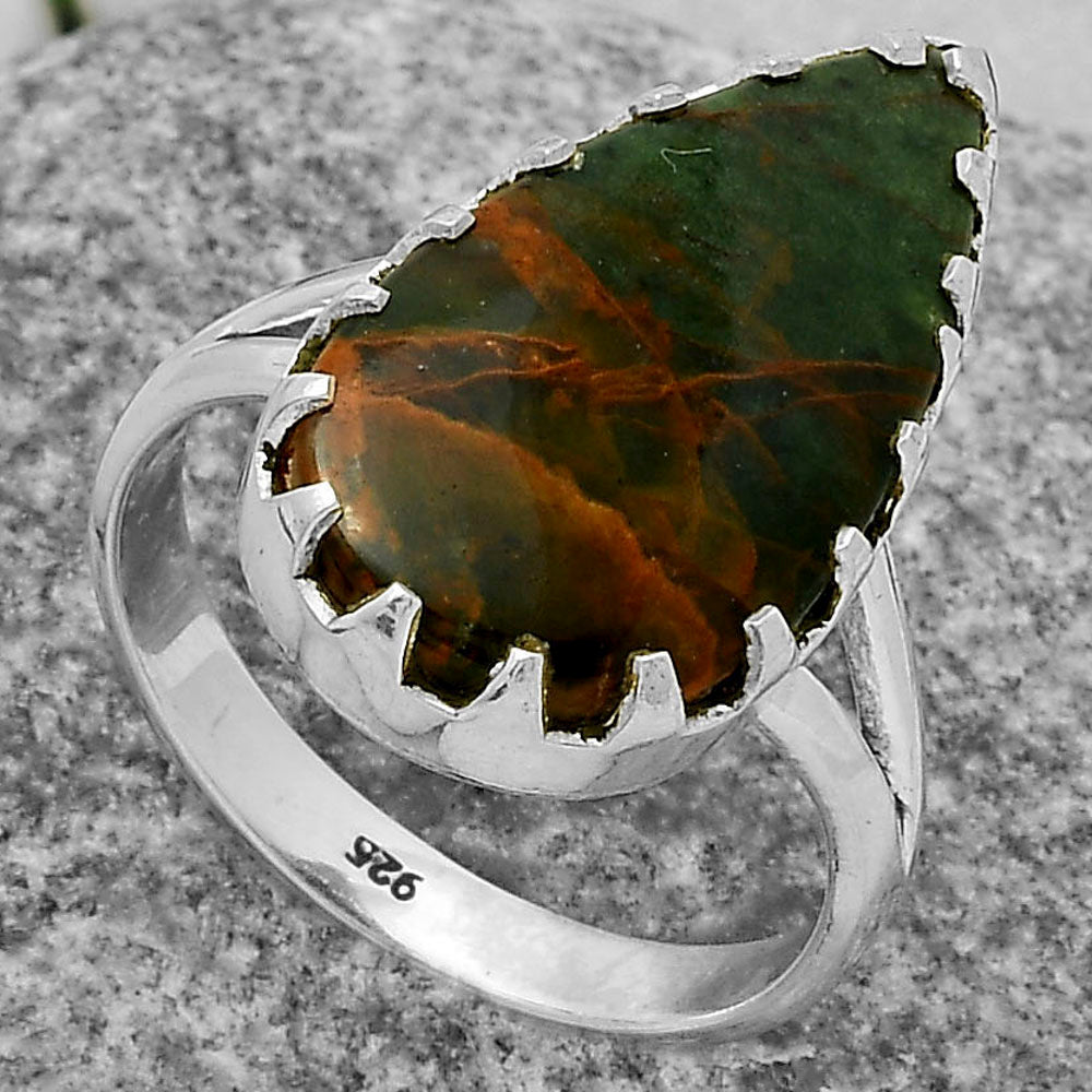 Turkish Rainforest Chrysocolla Ring size-8.5 R-1210 SDR174333