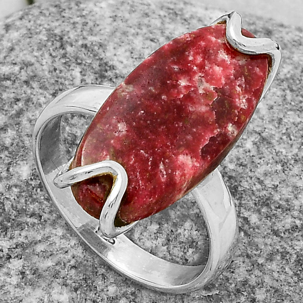 Natural Pink Thulite - Norway Ring size-7.5 R-1479 SDR174389