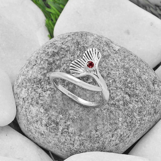 Mermaid Tail Charm Hessonite Garnet Ring size-8.5 R-1070 SDR174498