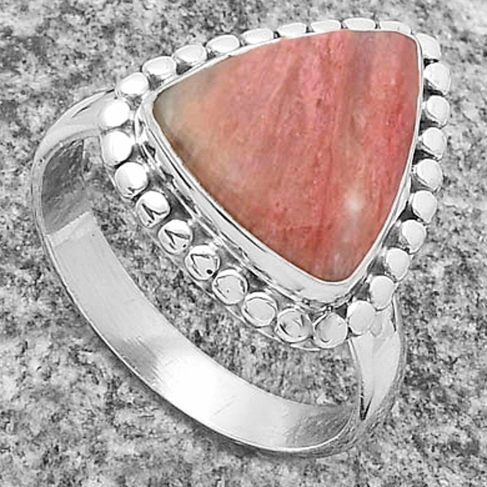 Natural Pink Tulip Quartz Ring size-8.5 R-1071 SDR174548