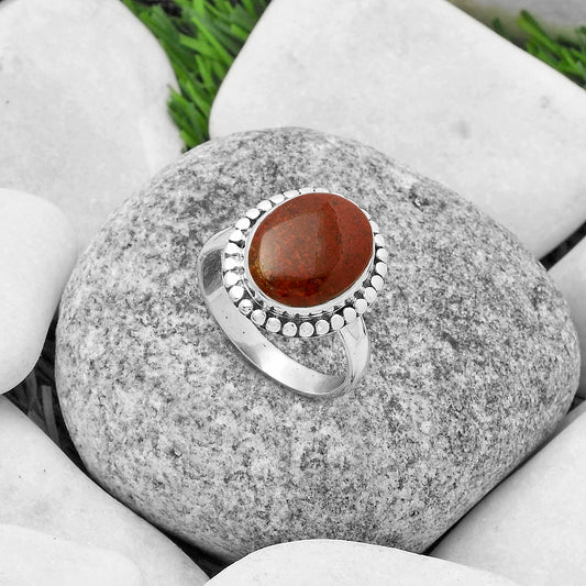 Natural Red Moss Agate Ring size-9 R-1071 SDR174560