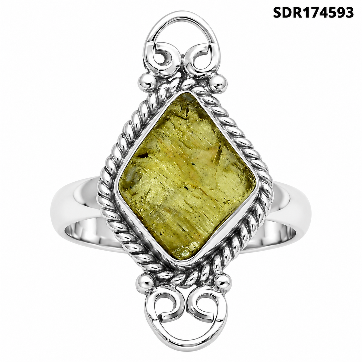 Natural Rare Kornerupine Rough Ring size-9 R-1500 SDR174593