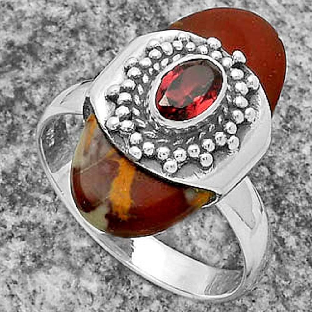 Natural Noreena Jasper & Garnet Ring size-8 R-1371 SDR174668