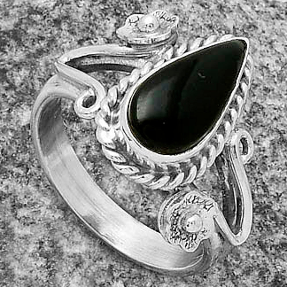 Natural Tektite Cab - Greek Ring size-7 R-1345 SDR174740