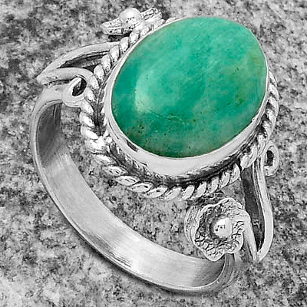 Natural Paraiba Amazonite Ring size-7 R-1345 SDR174754