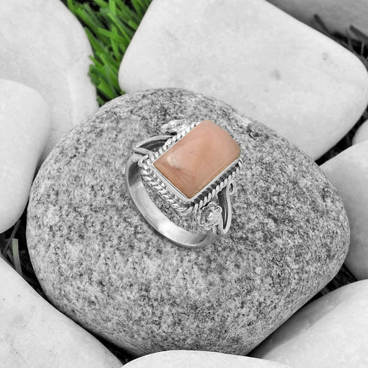 Natural Guava Quartz - Brazil Ring size-7.5 R-1345 SDR174768