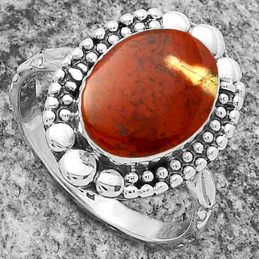 Natural Red Moss Agate Ring size-8 R-1154 SDR174879