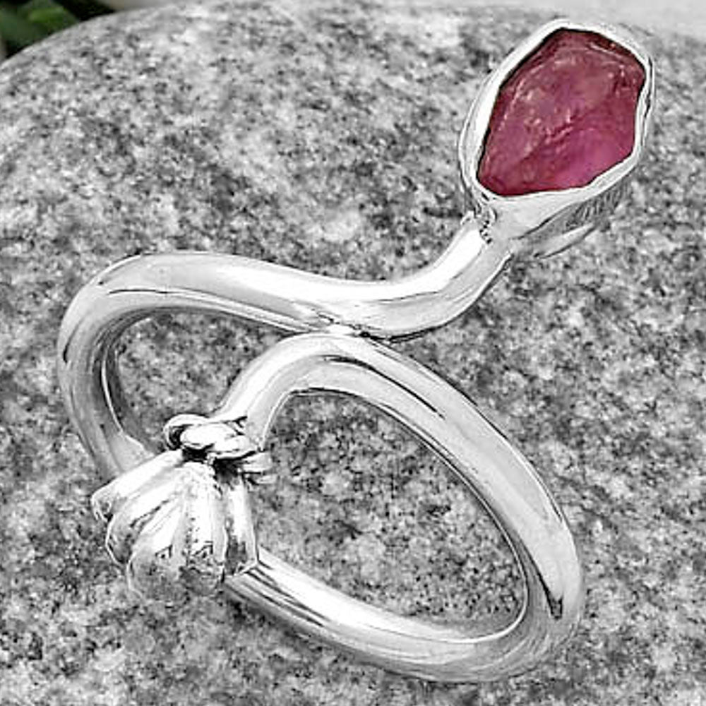 Natural Pink Tourmaline Rough Ring size-7.5 R-1482 SDR175058