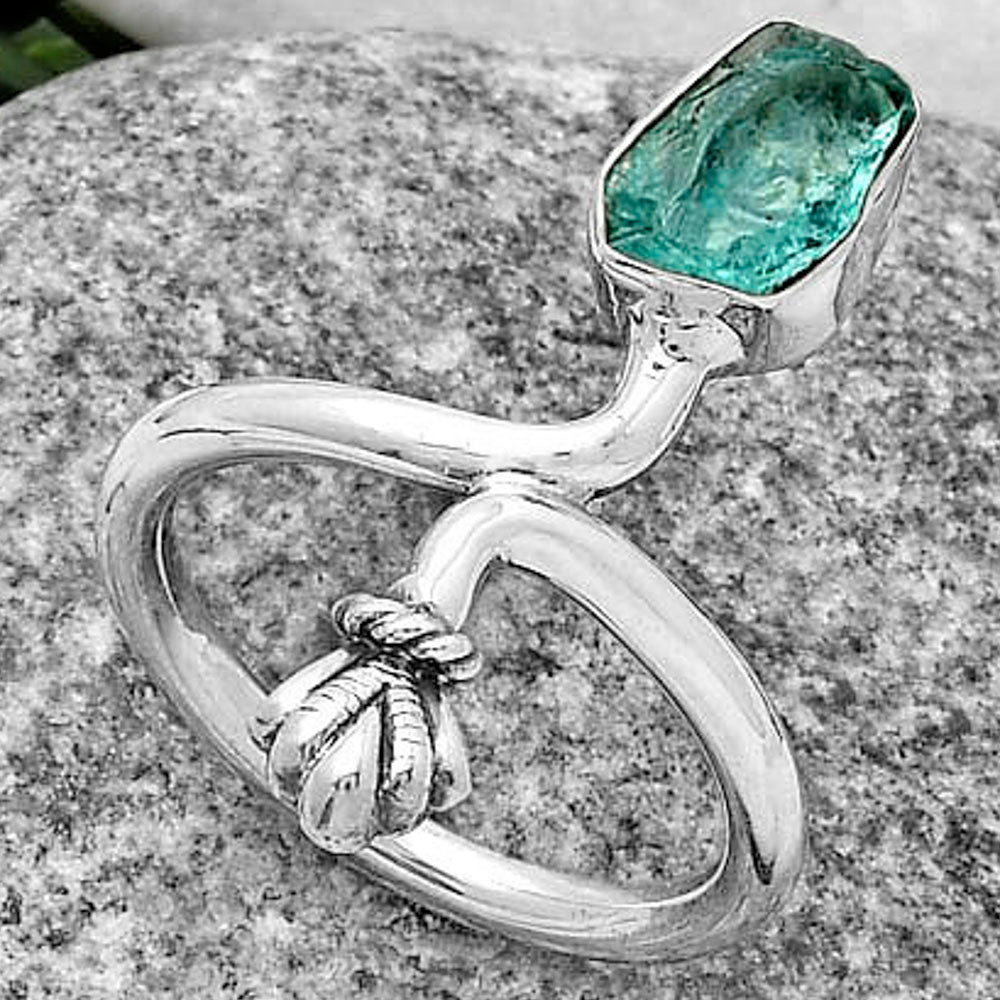 Neon Blue Apatite - Madagascar Ring size-7.5 R-1482 SDR175069