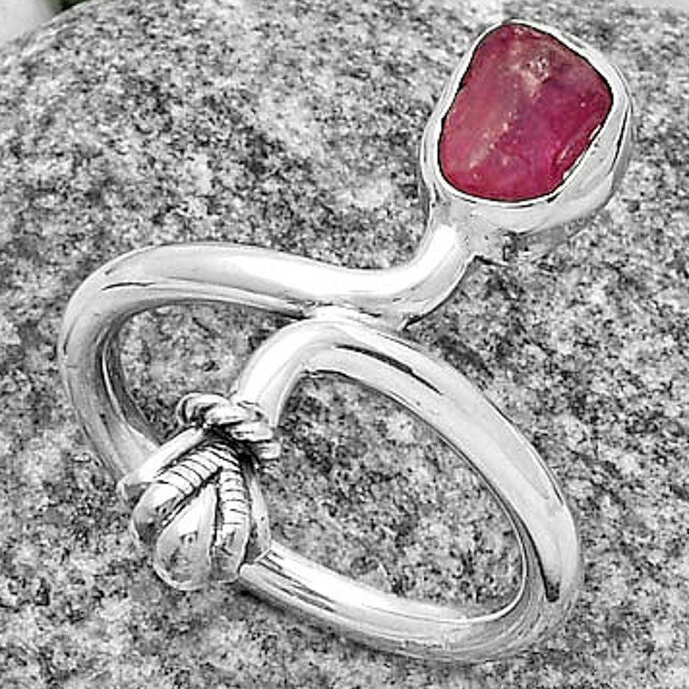 Natural Pink Tourmaline Rough Ring size-7.5 R-1482 SDR175072