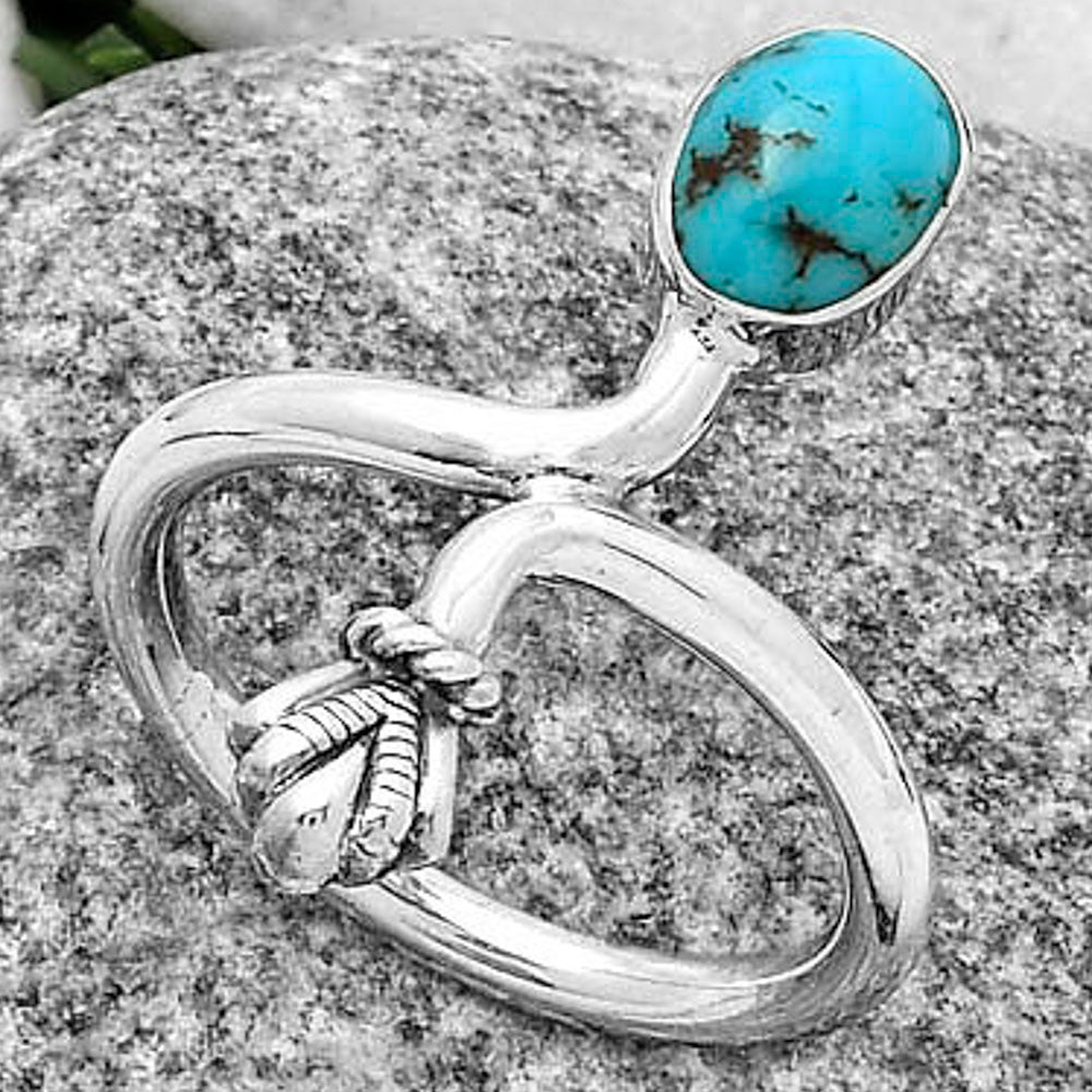 Natural Kingman Turquoise Ring size-8.5 R-1482 SDR175088