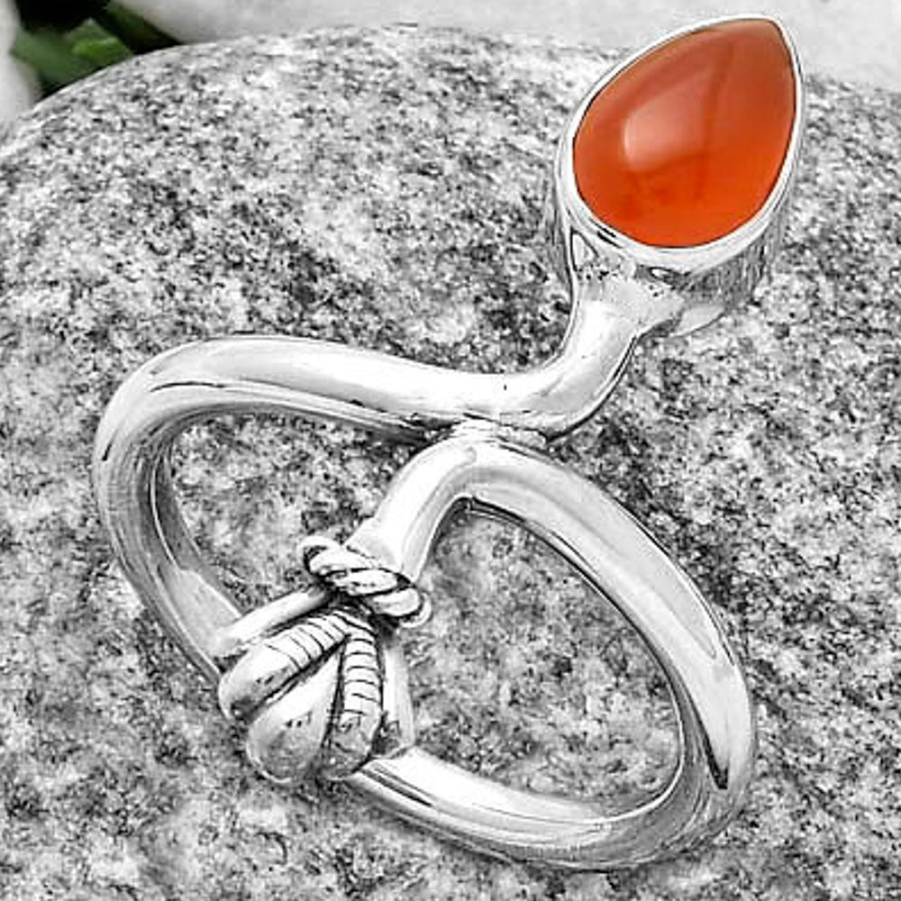 Natural Carnelian Ring size-7 R-1482 SDR175098