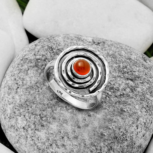 Spiral - Natural Carnelian Ring size-8 R-1361 SDR175275