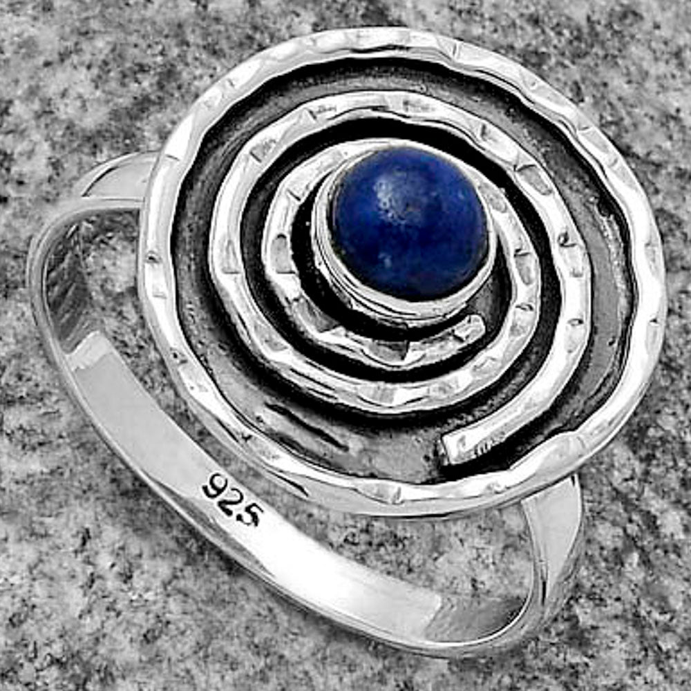 Spiral - Natural Lapis - Afghanistan Ring size-9 R-1361 SDR175306