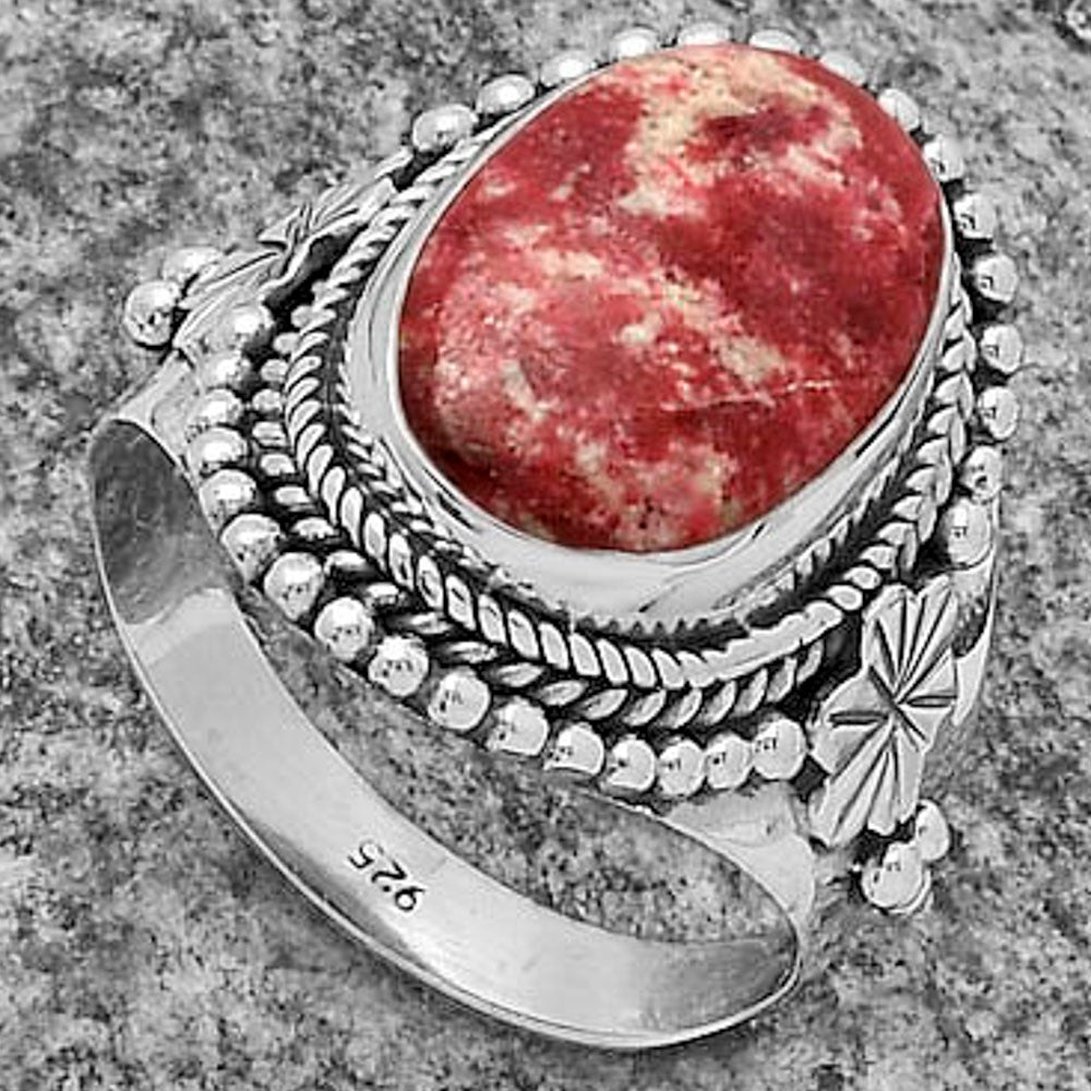 Natural Pink Thulite - Norway Ring size-7.5 R-1424 SDR175392