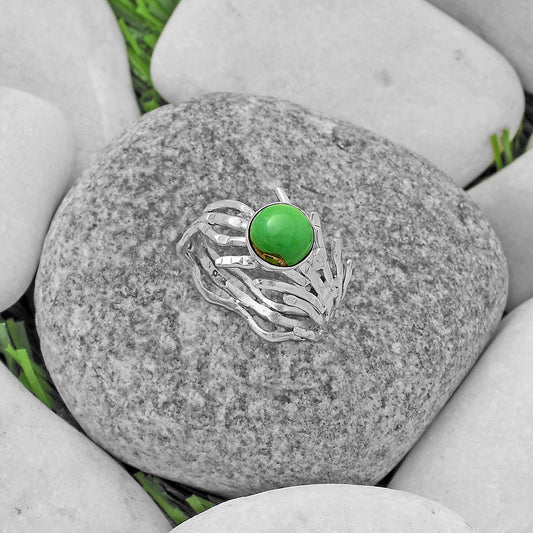 Copper Green Turquoise - Arizona Ring size-7 R-1401 SDR175419