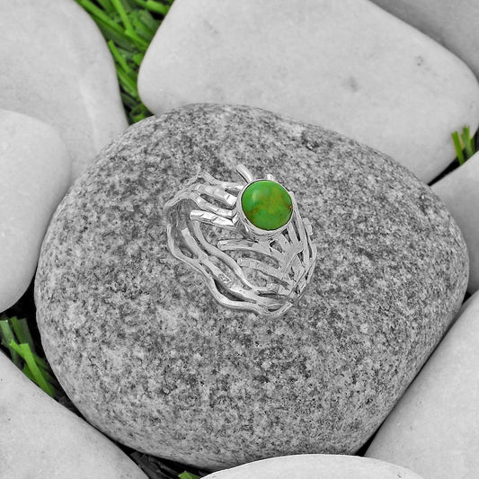 Copper Green Turquoise - Arizona Ring size-8.5 R-1401 SDR175433