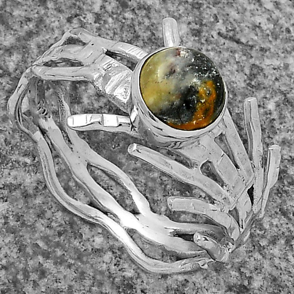 Natural Indian Blanket Jasper Ring size-9 R-1401 SDR175440