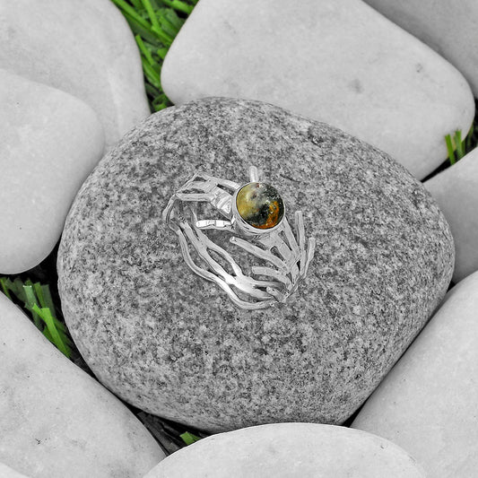 Natural Indian Blanket Jasper Ring size-9 R-1401 SDR175440