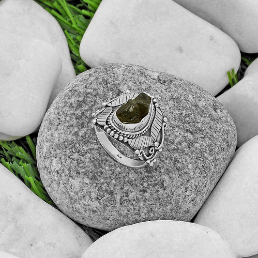 Southwest Style Rare Kornerupine Rough Ring size-7 R-1507 SDR175486