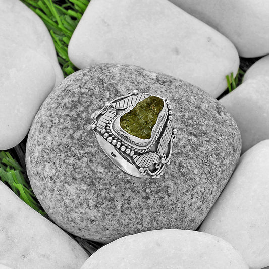 Southwest - Rare Kornerupine Rough Ring size-8.5 R-1507 SDR175490