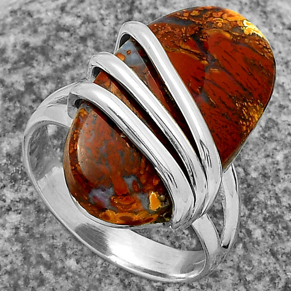 Natural Red Moss Agate Ring size-7.5 R-1444 SDR175510