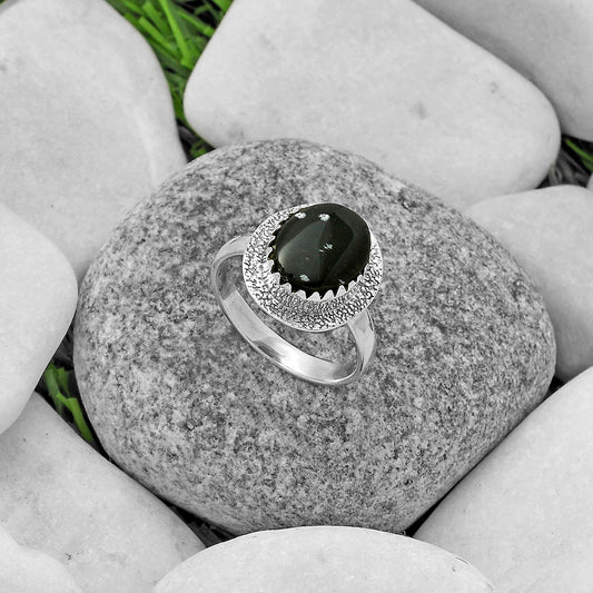 Natural Snow Flake Obsidian Ring size-9 R-1649 SDR175524