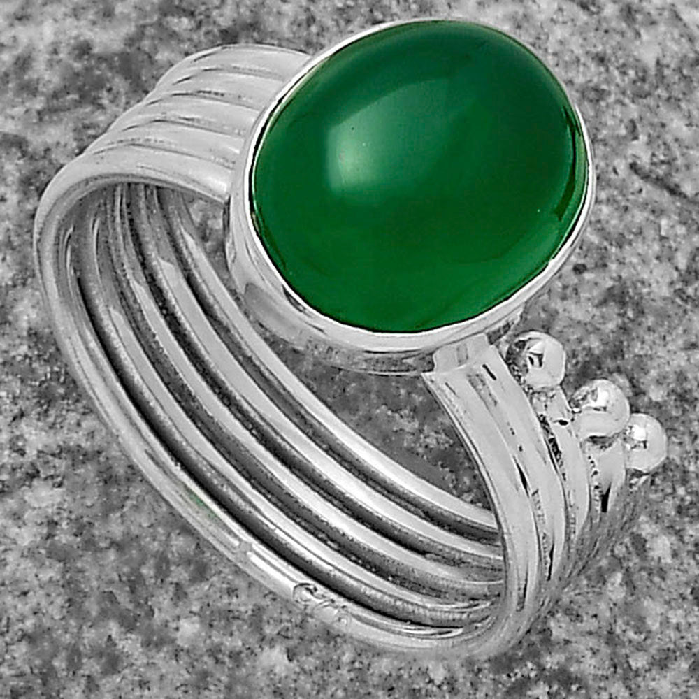 Natural Green Onyx Ring size-8.5 R-1492 SDR175556