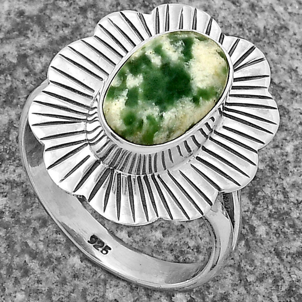 Natural Dioptase Ring size-7.5 R-1086 SDR175592