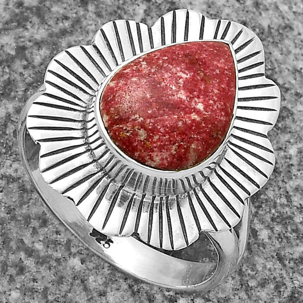 Natural Pink Thulite - Norway Ring size-7.5 R-1086 SDR175605