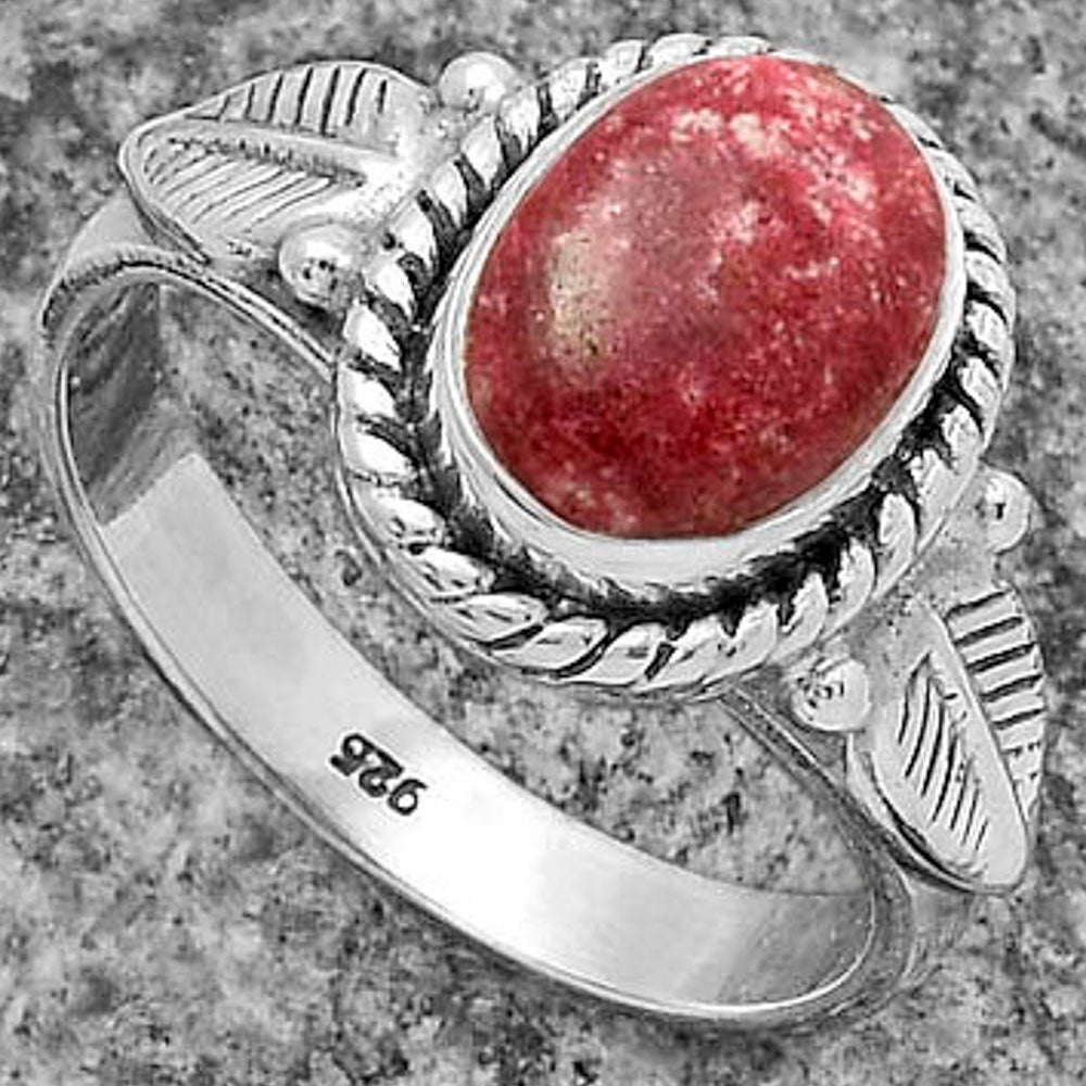 Natural Pink Thulite - Norway Ring size-7.5 R-1403 SDR175642