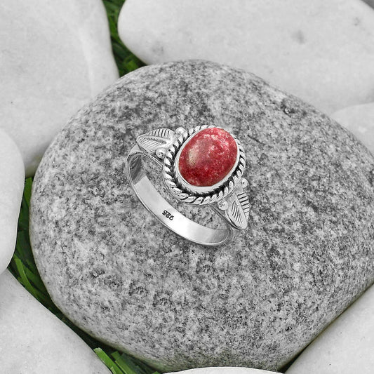 Natural Pink Thulite - Norway Ring size-7.5 R-1403 SDR175642