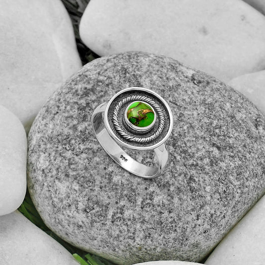 Copper Green Turquoise - Arizona Ring size-8 R-1439 SDR175688