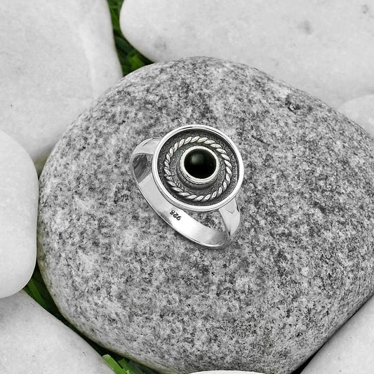 Natural Black Onyx - Brazil Ring size-8 R-1439 SDR175734